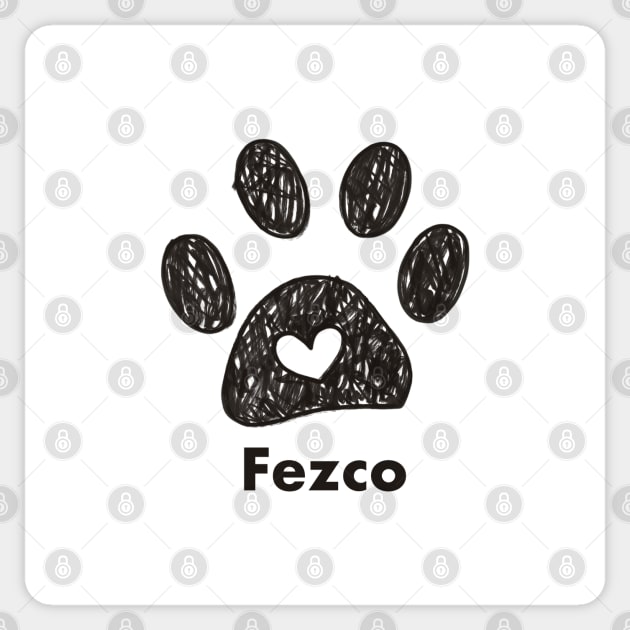 Fezco name made of hand drawn paw prints Sticker by GULSENGUNEL